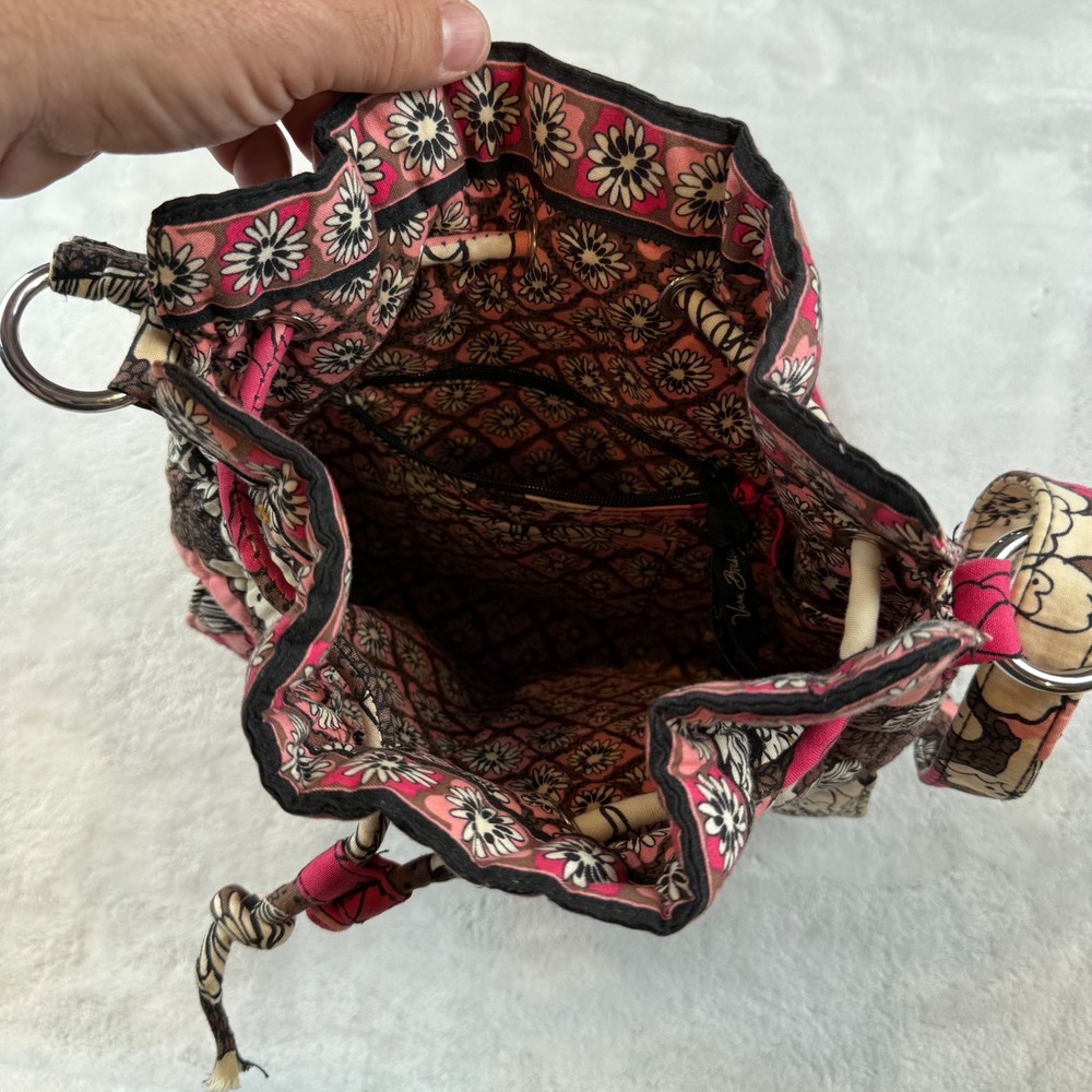 Vera Bradley Floral Quilted Bucket Bag Crossbody‎ Shoulder Drawstring - Picture 4 of 6